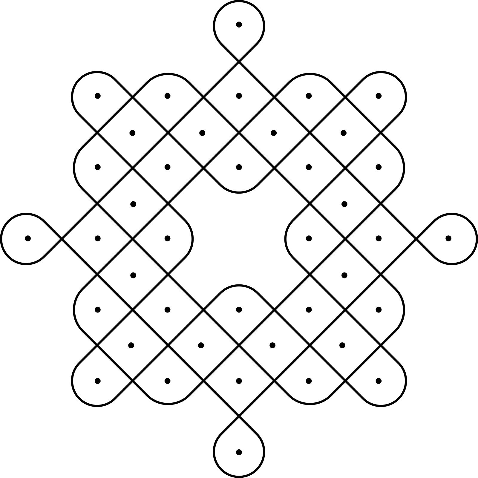 Traditional South Indian Kolam line pattern